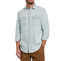 Carica l'immagine nel visualizzatore di Gallery, Camicia texana regular in denim fisso Don Dup Uomo
