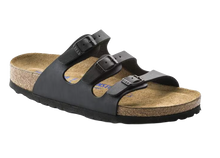 Carica l'immagine nel visualizzatore di Gallery, Birkenstock Florida Black plantare morbido Birko-Flor Donna
