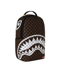Carica l'immagine nel visualizzatore di Gallery, BROWN AND CREAM DRIP CHECK SHARK BACKPACK SPRAYGROUND
