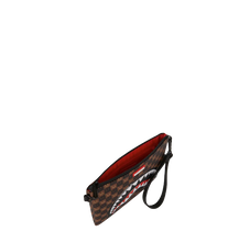 Carica l'immagine nel visualizzatore di Gallery, SHARKS IN PARIS WTF BUBBLE BROWN CHECK CROSSOVER CLUTCH SPRAYGROUND
