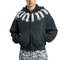 Carica l'immagine nel visualizzatore di Gallery, Felpa con cappuccio e zip a collo alto con logo grande Palm Angels
