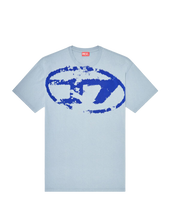 Carica l'immagine nel visualizzatore di Gallery, T-shirt Blu chiaro con stampa distressed floccata Diesel Uomo
