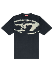 Carica l'immagine nel visualizzatore di Gallery, T-shirt Nera con stampa distressed floccata Diesel Uomo
