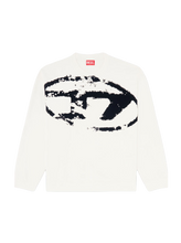 Carica l'immagine nel visualizzatore di Gallery, Felpa Bianca in cotone con logo Oval D floccato Diesel Uomo
