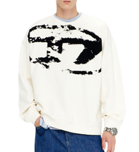Carica l'immagine nel visualizzatore di Gallery, Felpa Bianca in cotone con logo Oval D floccato Diesel Uomo
