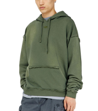 Carica l'immagine nel visualizzatore di Gallery, Hoodie in cotone faded con dettagli sfrangiati Diesel Uomo
