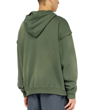 Carica l'immagine nel visualizzatore di Gallery, Hoodie in cotone faded con dettagli sfrangiati Diesel Uomo
