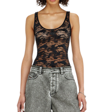 Carica l'immagine nel visualizzatore di Gallery, Canotta in pizzo di nylon Nera Diesel Donna
