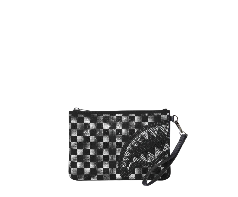 Pochette Trinity Checkered Nero Sprayground