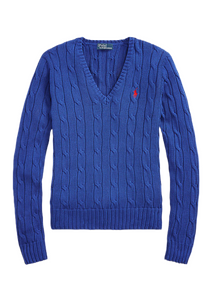 Maglia trecce con scollo a V 211891641006 Polo Ralph Lauren