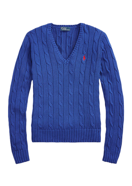Maglia trecce con scollo a V 211891641006 Polo Ralph Lauren