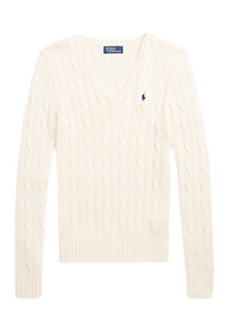 Maglia trecce con scollo a V 211891641009 Polo Ralph Lauren