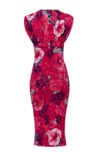Carica l&#39;immagine nel visualizzatore di Gallery, ACCALDATO ABITO LONGUETTE STAMPA HIBISCUS
