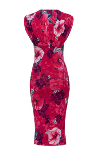 ACCALDATO ABITO LONGUETTE STAMPA HIBISCUS