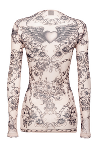 MAGICO MAGLIA MANICHE LUNGHE STAMPA TATTOO