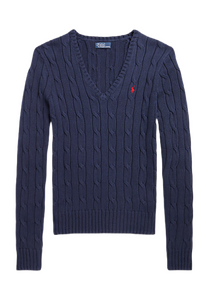 Maglia trecce con scollo a V 211891641002 Polo Ralph Lauren