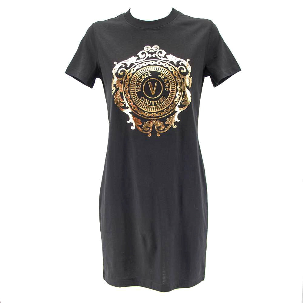 Mini abito maxi t-shirt stampa V emblem barocco D2HWA4FA Versace JC