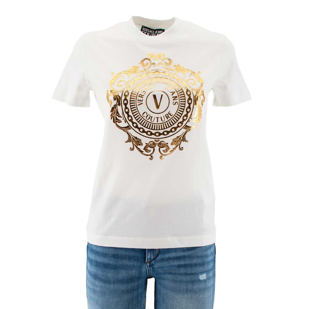 T-shirt V emblem barocco B2HWA7FA Versace JC