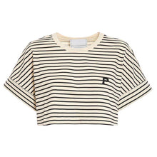 Carica l&#39;immagine nel visualizzatore di Gallery, T-shirt cropped a righe Kendal A070107461555 Philosophy
