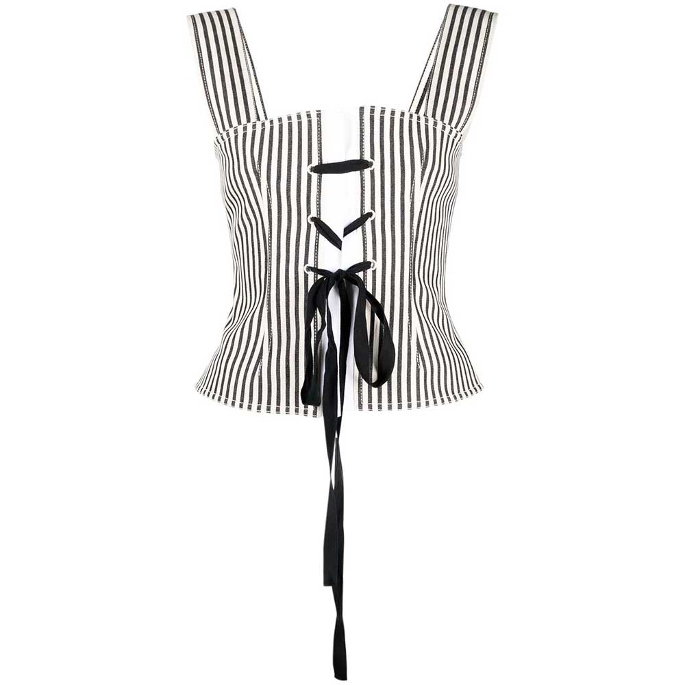 Top a righe con nastri A100221291003 Philosophy
