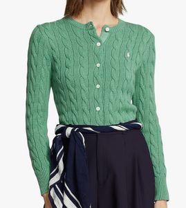 Cardigan girocollo a trecce 211891643005 Polo Ralph Lauren