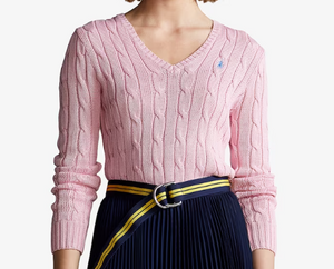 Maglia trecce con scollo a V 211891641004 Polo Ralph Lauren