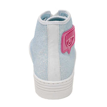 Carica l&#39;immagine nel visualizzatore di Gallery, SNEAKERS GLITTER CELESTE E LOGO CHIARA FERRAGNI
