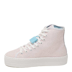 SNEAKERS GLITTER ROSA E LOGO CHIARA FERRAGNI