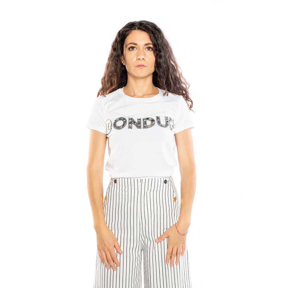 T-SHIRT LOGO PAILLETTES DON DUP