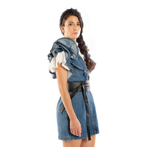 MINI ABITO DENIM CON ROUCHES PHILOSOPHY