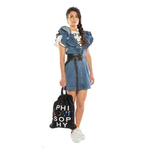 MINI ABITO DENIM CON ROUCHES PHILOSOPHY