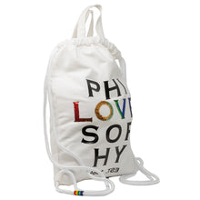 Carica l&#39;immagine nel visualizzatore di Gallery, ZAINO A SACCA BIANCO PHILOSOPHY
