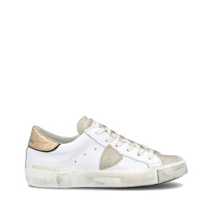 Sneakers Prsx Veau Croco Blanc Or Philippe Model