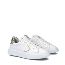 Carica l&#39;immagine nel visualizzatore di Gallery, Sneakers Temple Veau Python Blanc Beige Philippe Model
