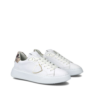 Sneakers Temple Veau Python Blanc Beige Philippe Model