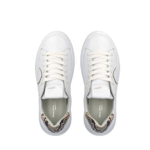 Sneakers Temple Veau Python Blanc Beige Philippe Model