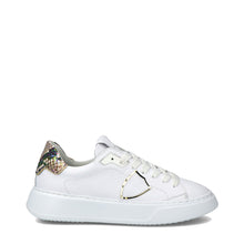 Carica l&#39;immagine nel visualizzatore di Gallery, Sneakers Temple Veau Python Blanc Beige Philippe Model
