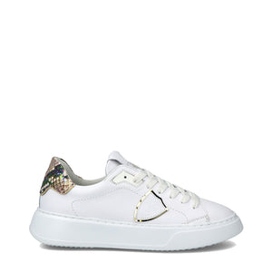Sneakers Temple Veau Python Blanc Beige Philippe Model