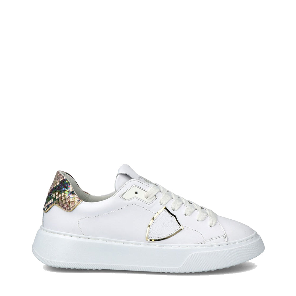 Sneakers Temple Veau Python Blanc Beige Philippe Model
