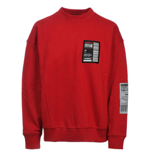 Felpa rossa etichetta 71GAIT12 523 Versace Jeans Couture